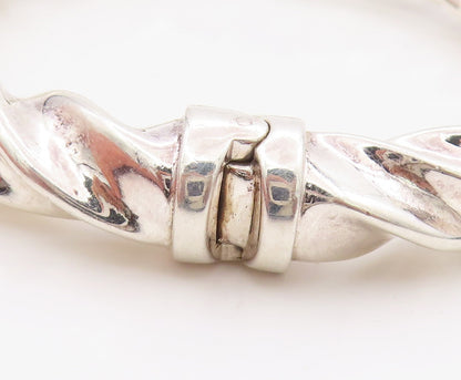 925 Sterling Silver Vintage Bracelet Modernist Intertwined Rope Bangle  BT11397