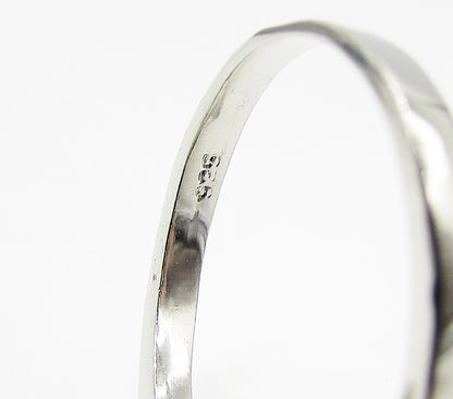 925 Sterling Silver  White Cubic Zirconia Love Heart Band Ring Sz 7  RG3418