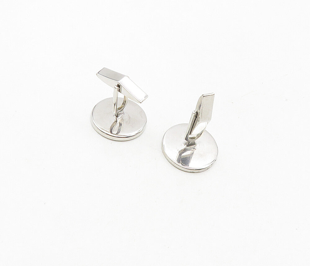 925 Sterling Silver  Vintage Shiny Celtic Knot Pattern Cuff Links  TR1535