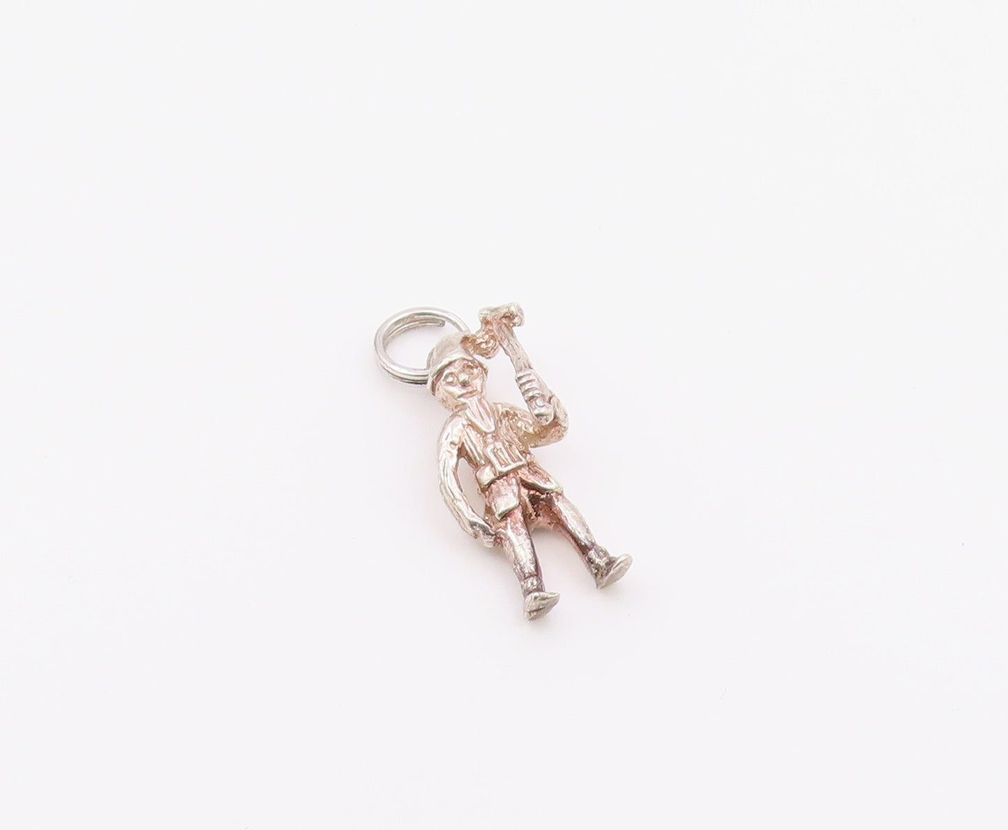 925 Sterling Silver  Vintage Petite Man With Axe Drop Pendant  PT18950