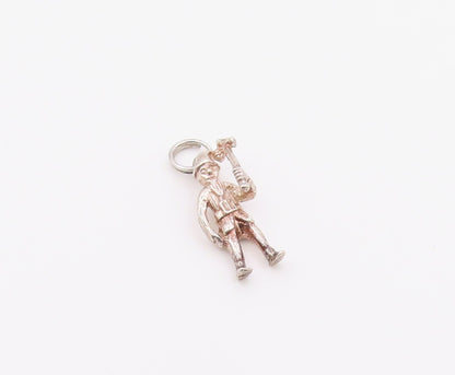 925 Sterling Silver  Vintage Petite Man With Axe Drop Pendant  PT18950