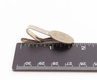 925 Sterling Silver Vintage Tie Clip Antique 1950 Legal Tender Coin Bar  TR4114