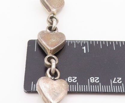 925 Sterling Silver Vintage Bracelet MEXICO Interlocking Love Hearts BT11615