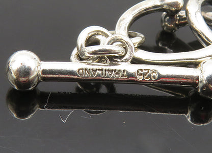 MICHAEL DAWKINS 925 Silver  Vintage Cobble Pattern Oval Chain Necklace  NE3481