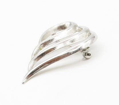 BEAU 925 Sterling Silver  Vintage Shiny Smooth Open Design Brooch Pin  BP5868