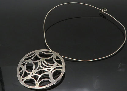 DESIGNER 925 Sterling Silver  Vintage Cutout Design Collar Necklace  NE3638