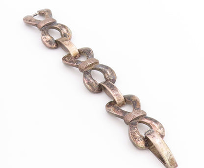 925 Sterling Silver Vintage Bracelet ARGENTINA Interlinked Ribbon Bow  BT11366