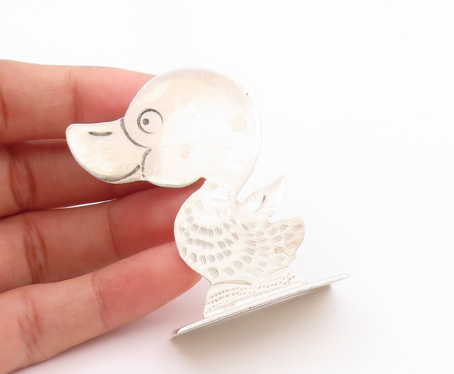 925 Sterling Silver Vintage Paper Weight MACIEL MEXICO Etched Baby Duck  TR3913