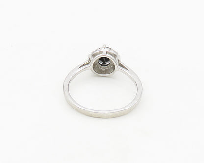 925 Sterling Silver  Round Cut Hematite & Topaz Shiny Band Ring Sz 9  RG17936