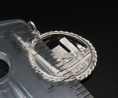 925 Sterling Silver   Vintage CN Tower Toronto Souvenir Pendant  PT20546