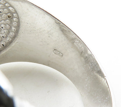 925 Sterling Silver  Sculpted Open Design Shiny Band Ring Sz 8.5  RG16867