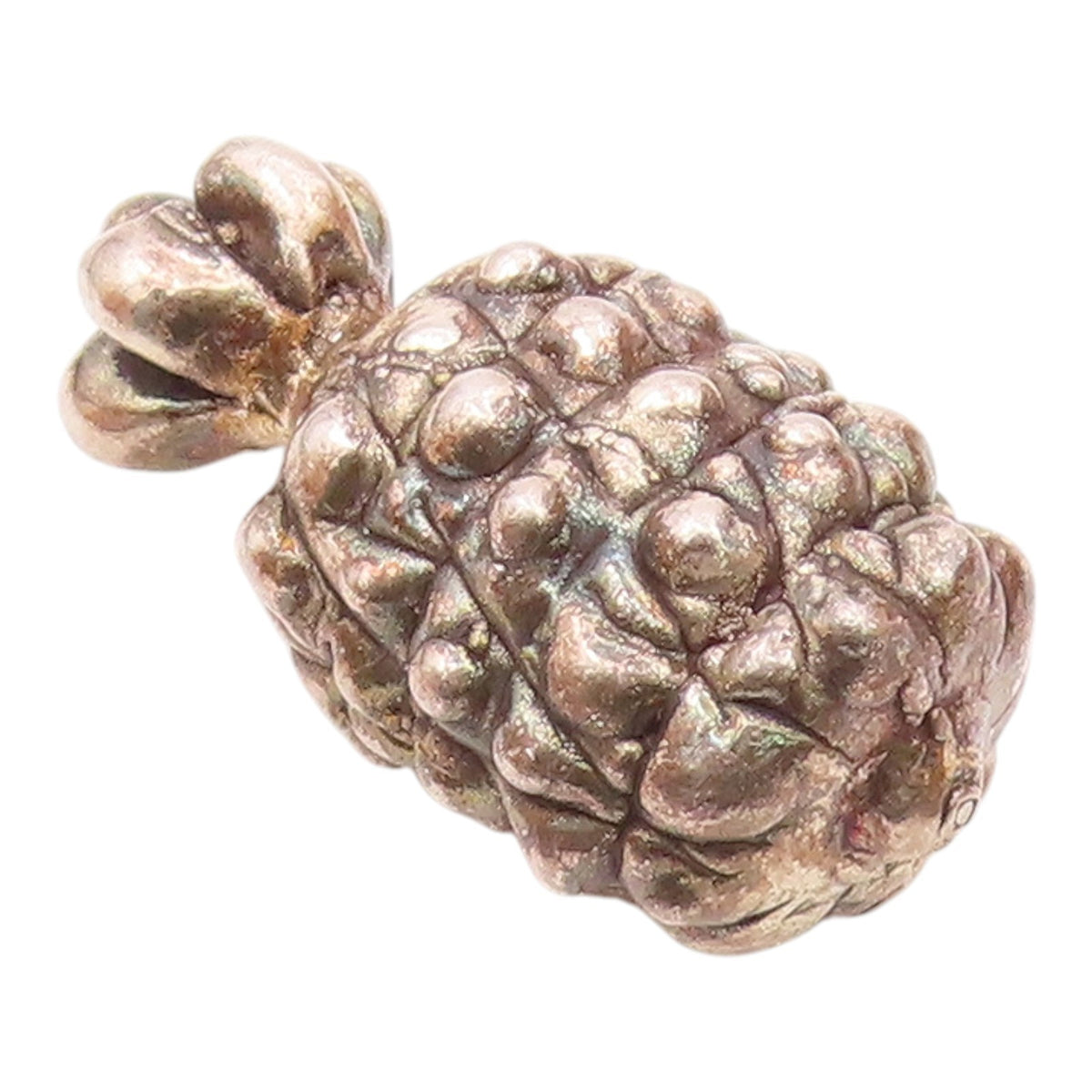 925 Sterling Silver  Vintage Hollow Pineapple Fruit Motif Pendant  PT19646