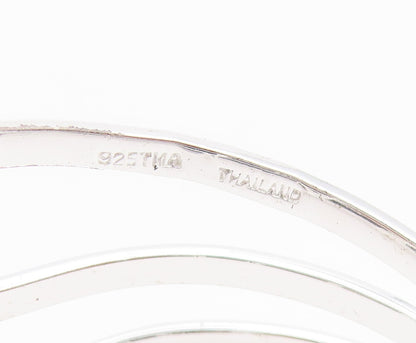 925 Sterling Silver  Shiny Polished Open Square Design Cuff Bracelet  BT7117