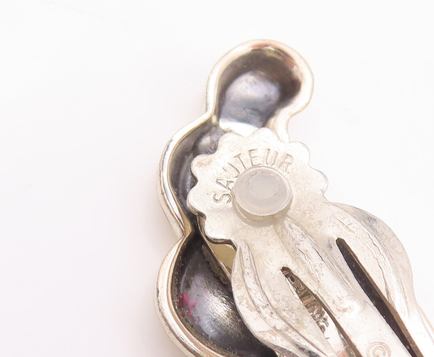 925 Sterling Silver Vintage Earrings RENOIR Minimalist Carved Swirls  EG13082