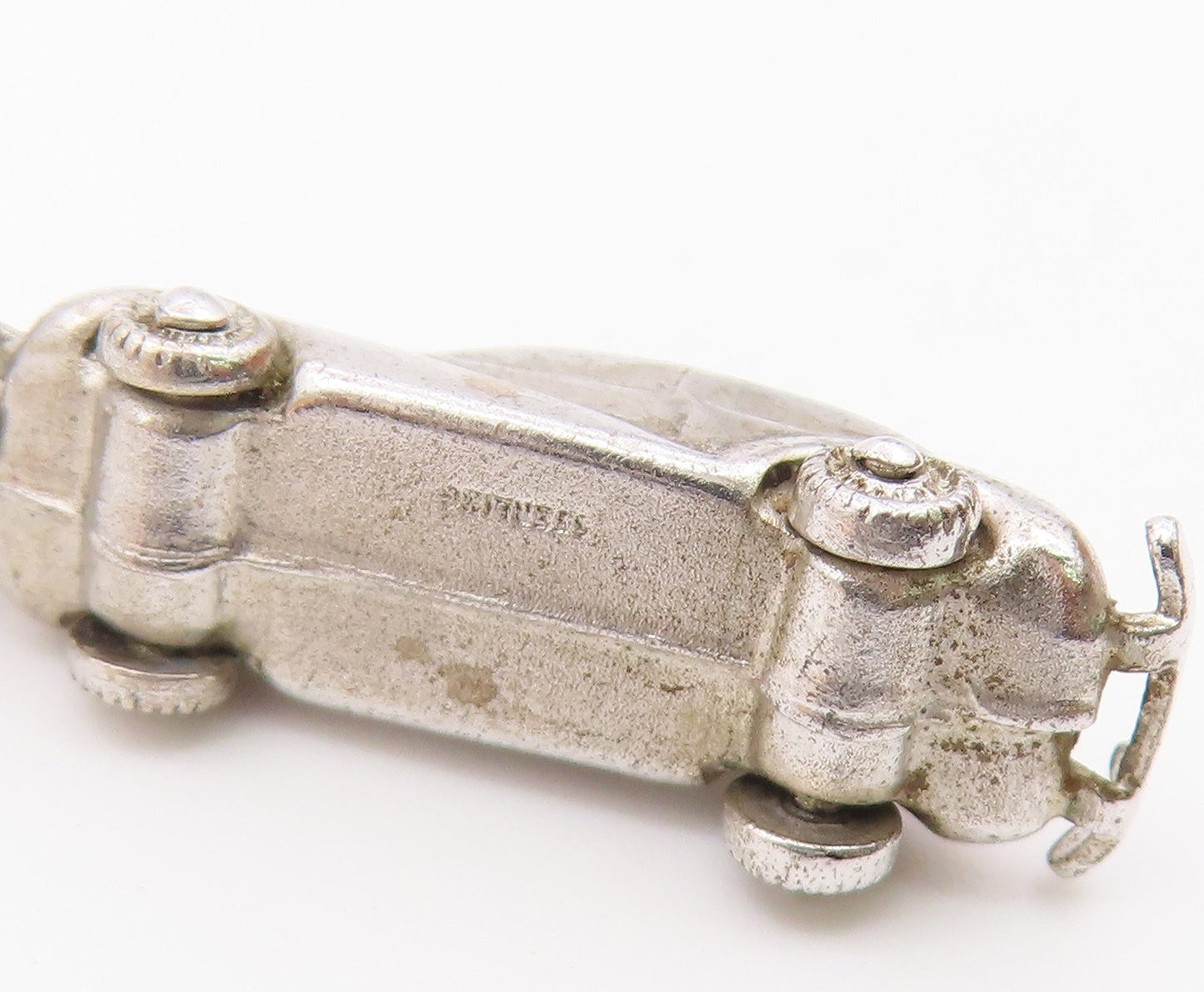 925 Sterling Silver  Vintage Shiny Smooth Petite Car Drop Pendant  PT16393