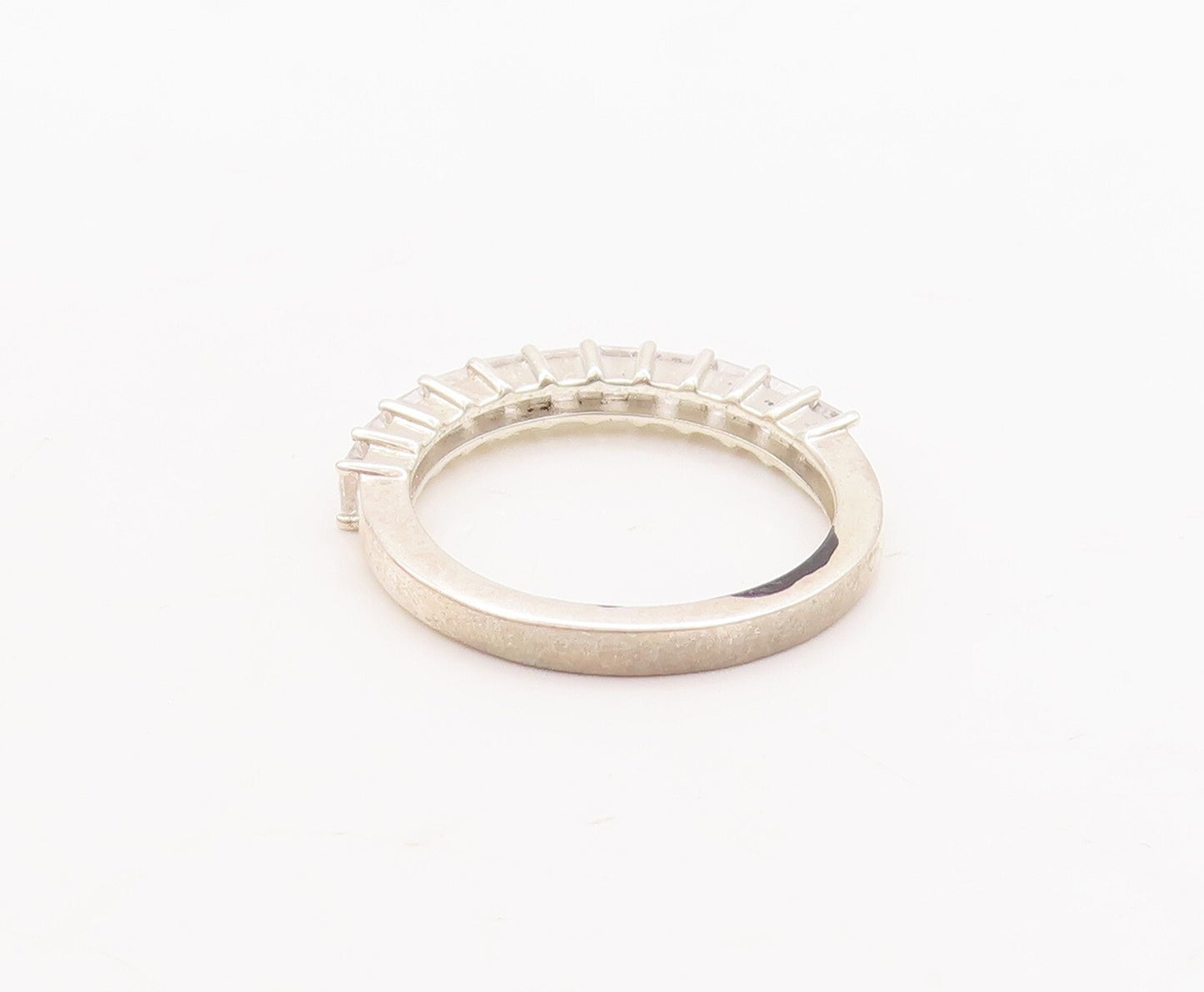925 Sterling Silver Vintage Ring Minimalist Topaz Band  Sz 7  RG29469