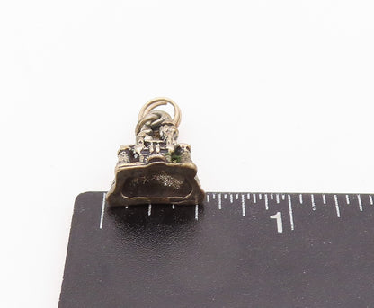 925 Sterling Silver Vintage Pendant Antique Dark Tone Walt Disney Castle PT23928