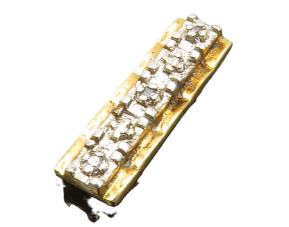 ROSS SIMON 925 Silver  Vintage Genuine Diamonds Two Tone Bar Pendant  PT10997