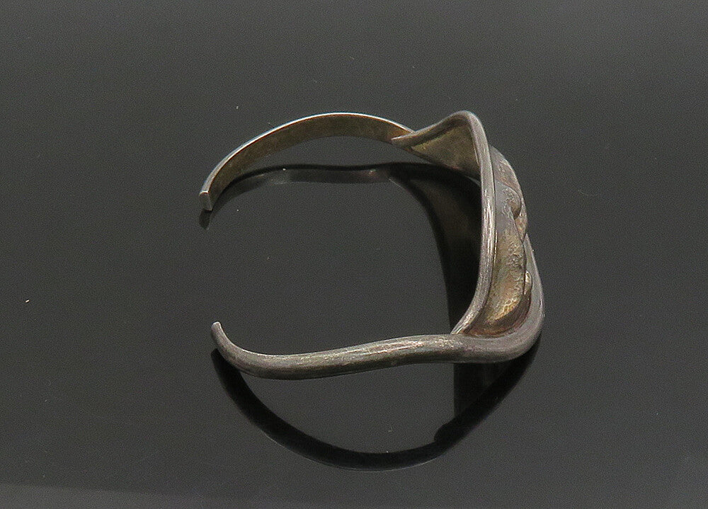 HASKELL 925 Sterling Silver   Vintage Modernist Sculpted Cuff Bracelet  BT9165