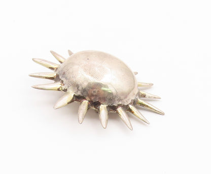 925 Sterling Silver Vintage Brooch Pin Modernist Celestial Sunburst  BP12619