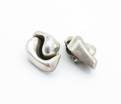 DULCE MEXICO 925 Sterling Silver  Vintage Modernist Non Pierce Earrings EG2229