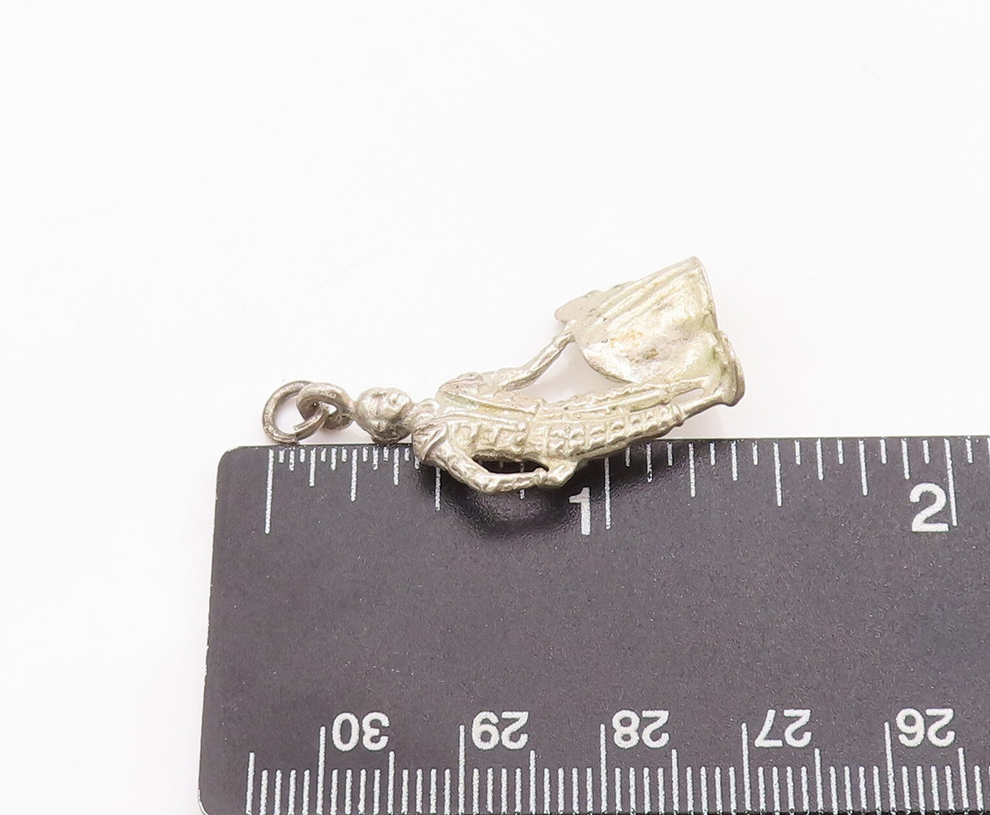 925 Sterling Silver Vintage Pendant Mini Carved Matador With Cloth  PT22915