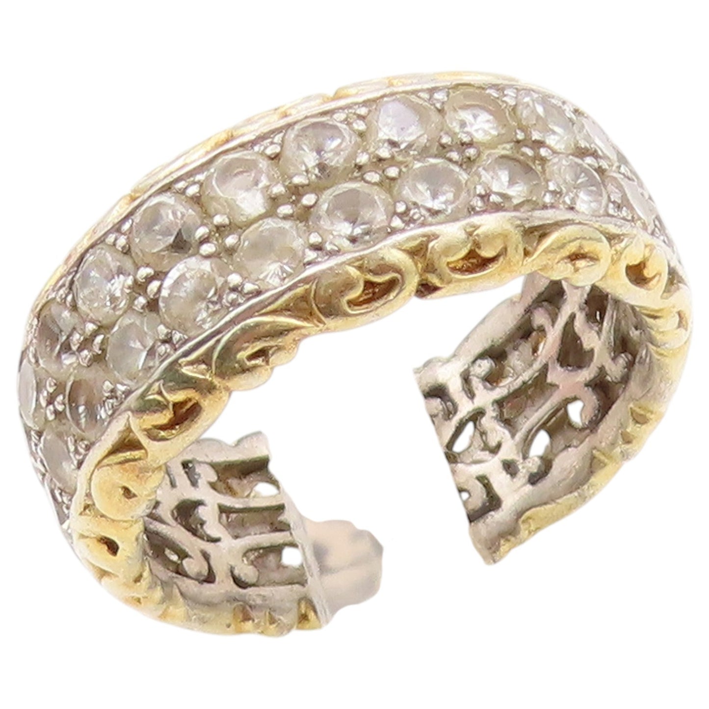 925 Sterling Silver Vintage Ring MICHAEL VALITUTTI Two Tone Topaz Sz 11 RG36587