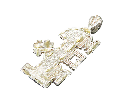 925 Sterling Silver  Vintage Shiny Diamond Cut Number One Mom Pendant  PT14927