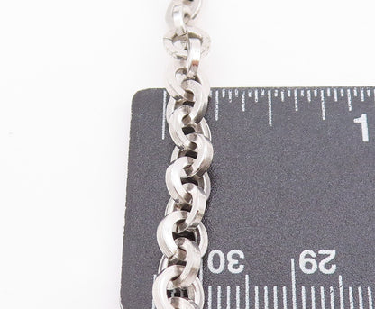 925 Sterling Silver Vintage Necklace Geometric Interlocking Link Chain NE4618