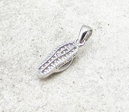 925 Sterling Silver  White Cubic Zirconia Flip Flop Drop Pendant  PT1159