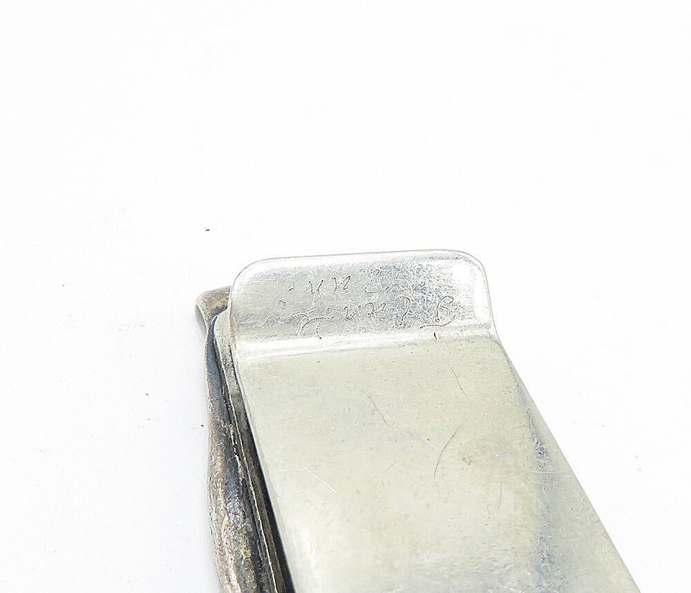 J. LANTE ZUNI 925 Sterling Silver  Vintage Oxidized Pattern Money Clip  TR1185