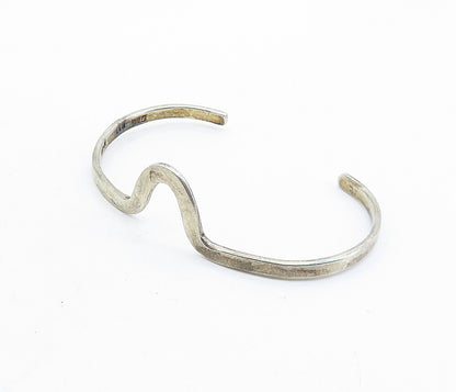 MEXICO 925 Sterling Silver  Vintage Petite Smooth UShape Cuff Bracelet BT2684