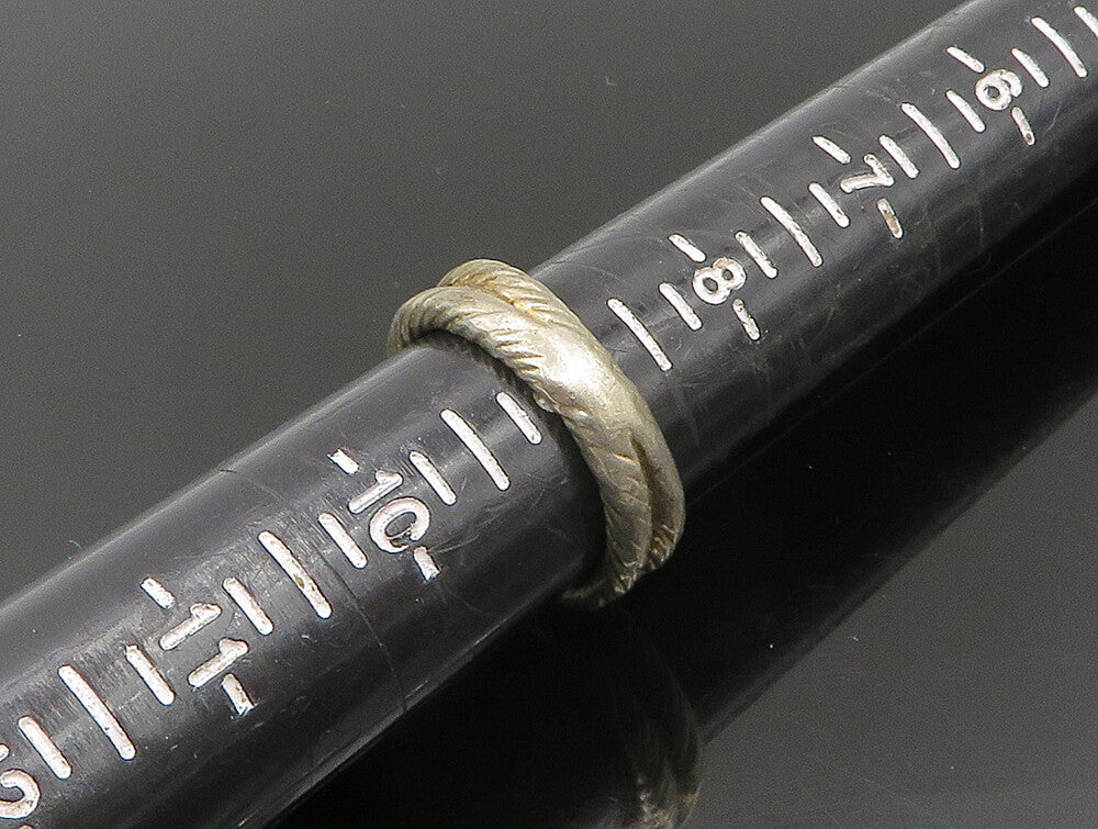 925 Sterling Silver  Vintage Shiny Two Tone Rope Twist Band Ring Sz 9  RG24176