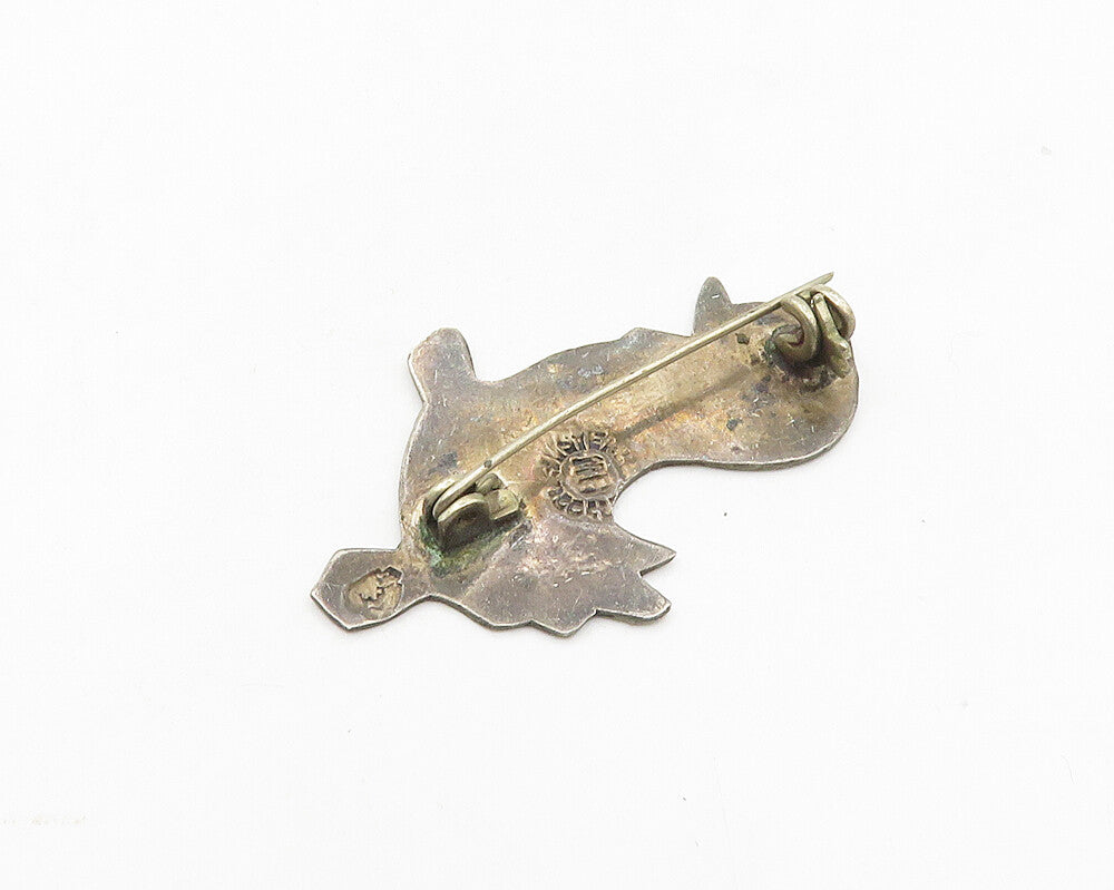 MEXICO 925 Sterling Silver  Vintage Inlaid Abalone Baby Bird Brooch Pin BP7236