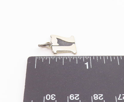 925 Sterling Silver  Vintage Petite Shiny 17 Birthday Pendant  PT18448