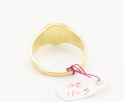 925 Sterling Silver  Vintage Gold Plated Carved Cross Ring Sz 11  RG27344