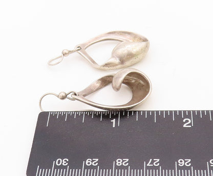 925 Sterling Silver Vintage Earrings Modernist Solid Cutout Design  EG13208