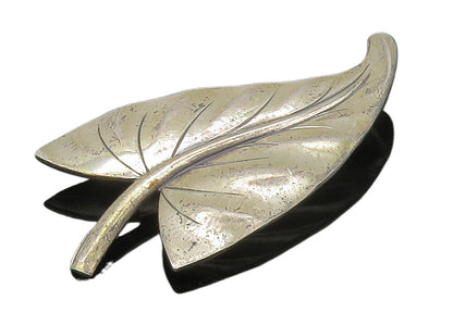 JEWEL ART 925 Sterling Silver  Vintage Single Floral Leaf Brooch Pin  BP5994