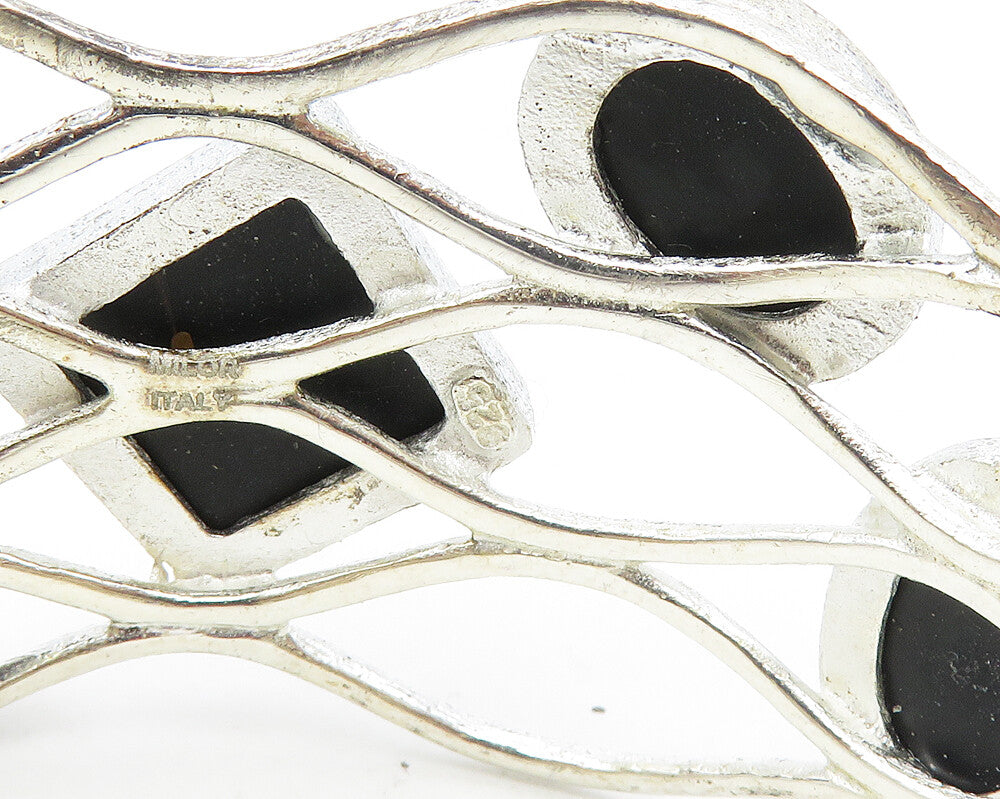 925 Sterling Silver  Vintage Cabochon Labradorite Wavy Cuff Bracelet  BT7579