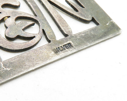 925 Sterling Silver  Vintage Chinese Character Bamboo Brooch Pin  BP4566
