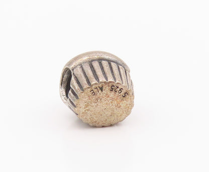 925 Sterling Silver Vintage Pendant PANDORA Mini Carved Cupcake Charm  PT24254