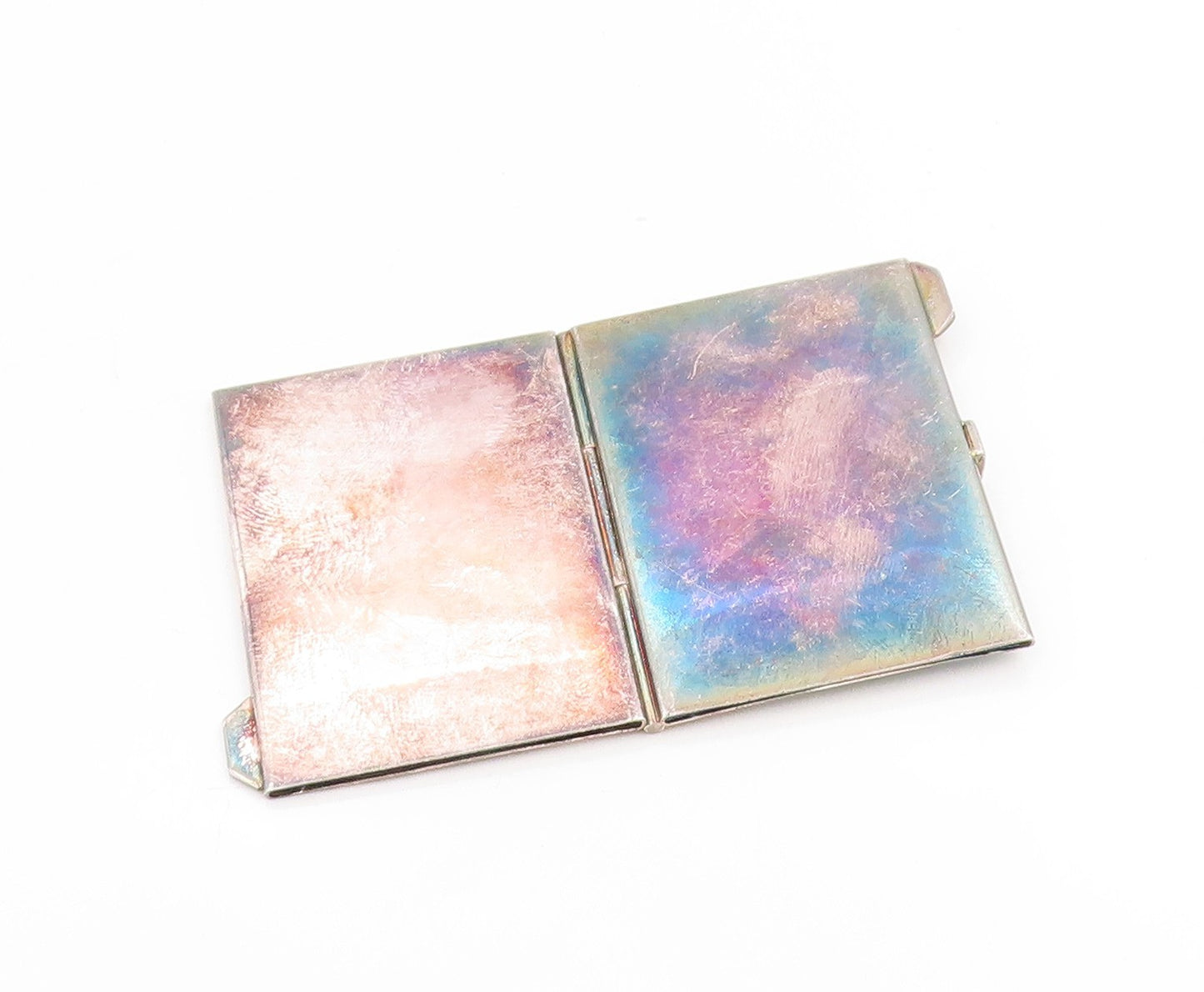 925 Sterling Silver Vintage Compact Box ENGLAND Classic Photo Frame OPENS TR4107