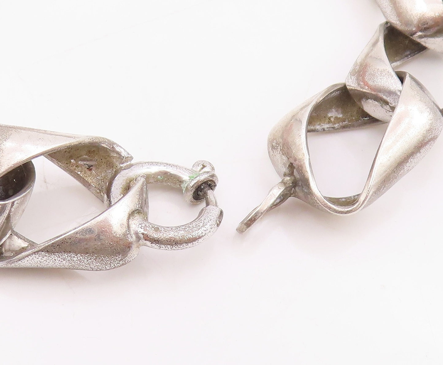 925 Sterling Silver Vintage Bracelet NORWAY Modernist Twisted Squares  BT11523