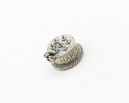 DANECRAFT 925 Sterling Silver  Vintage Happy Birthday Cake Pendant  PT15629