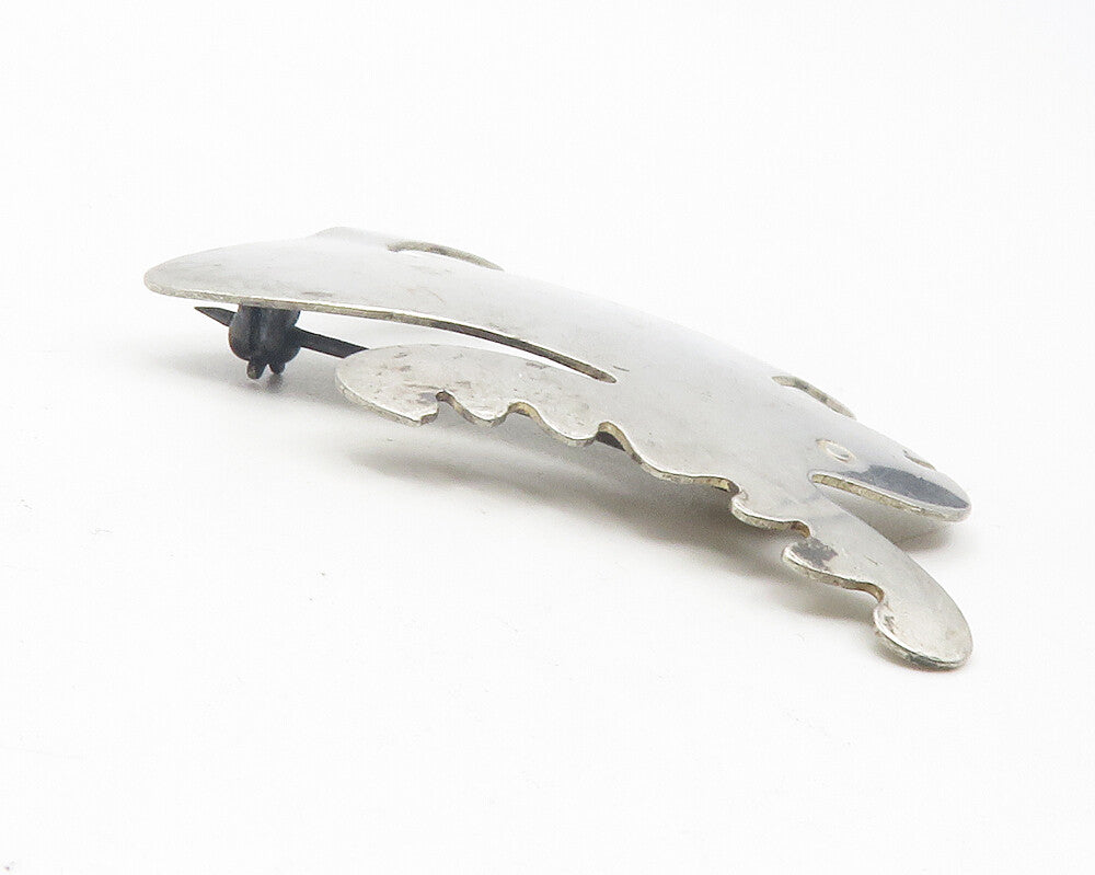 MEXICO 925 Sterling Silver  Vintage Smooth Moose Animal Brooch Pin  BP4439