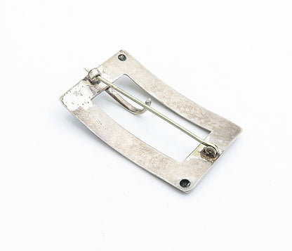 925 Sterling Silver  Vintage Floral Leaf Vine Belt Buckle Brooch Pin  BP2412