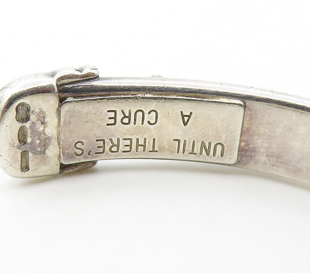 925 Sterling Silver  Vintage Shiny Ribbon Detail Smooth Cuff Bracelet  BT6039