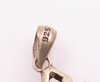 925 Sterling Silver  Vintage Shiny Diamond Shape Pattern Pendant  PT16008