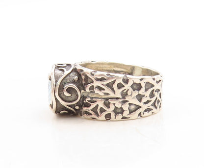 925 Sterling Silver Vintage Ring SHABLOOL ISRAEL Dark Tone Topaz Sz 10.5 RG31610
