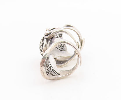 925 Sterling Silver Vintage Ring Gothic Web & Swirl Knuckle Band  Sz 7  RG35316